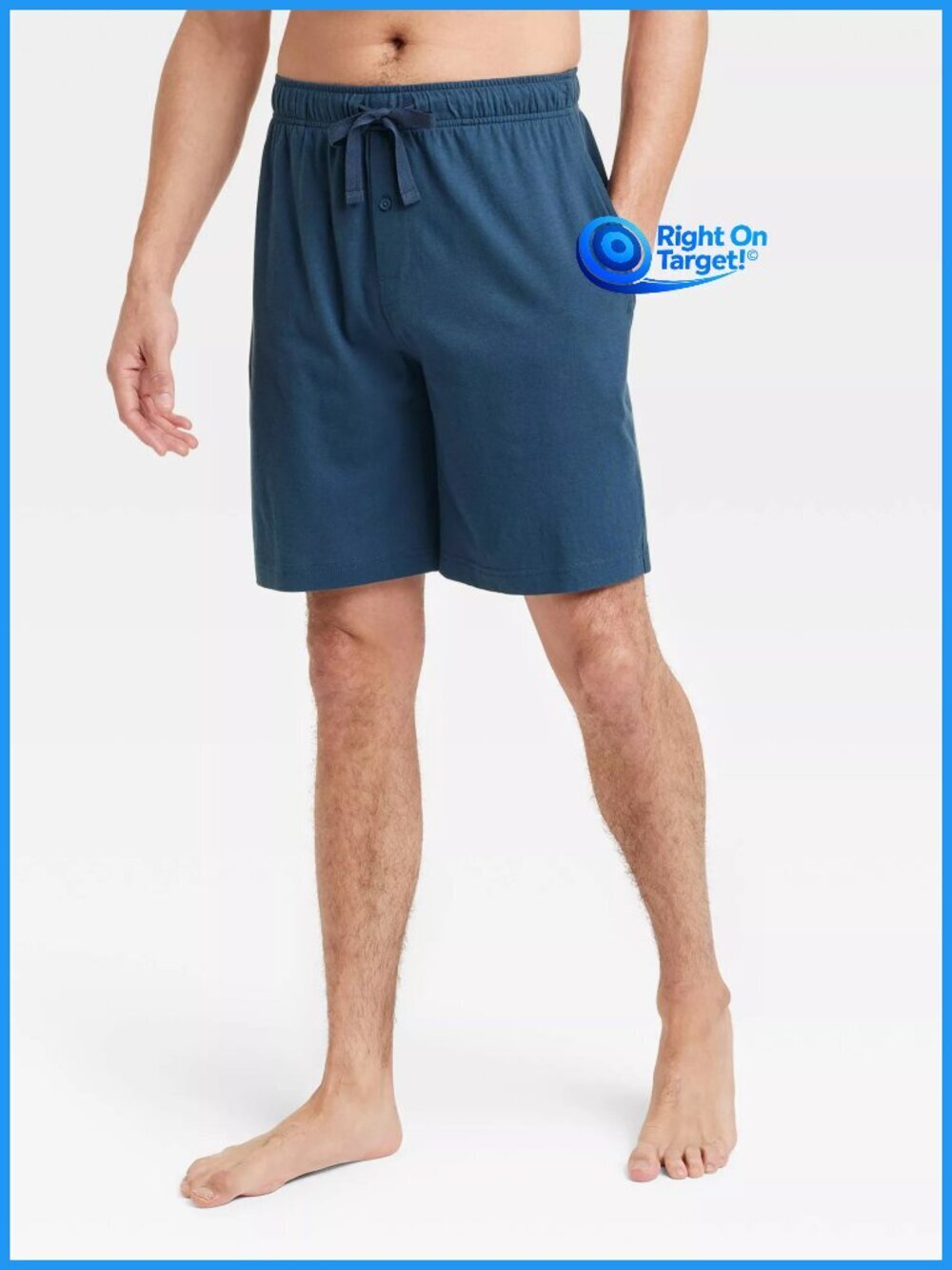 Small - Mens 9in Knit Pajama Shorts - Goodfellow Co - Dark Blue